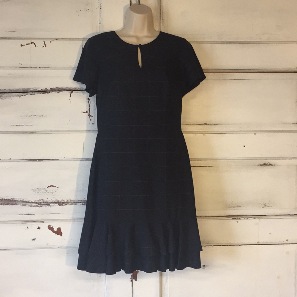 Banana Republic Flounce Windowpane Dress